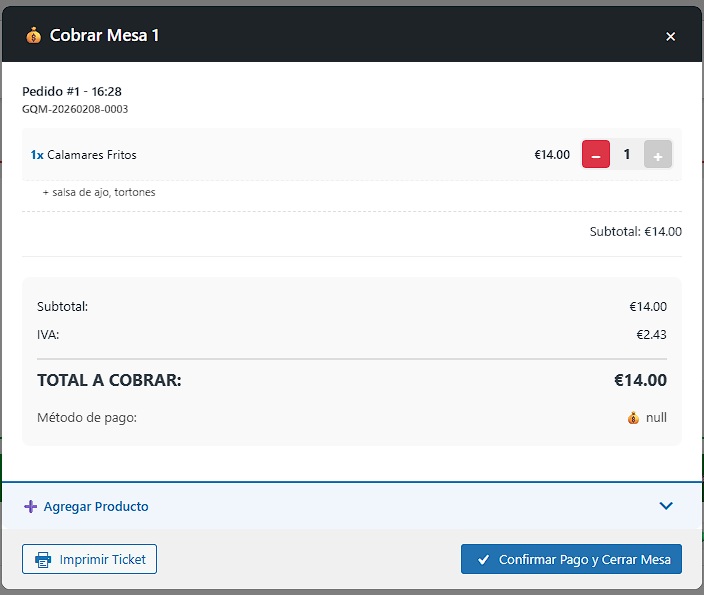 Vista detallada con todos los pedidos, items y totales